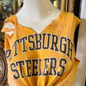 Custom Vintage Inspired Pittsburgh Steelers Distressed Tank